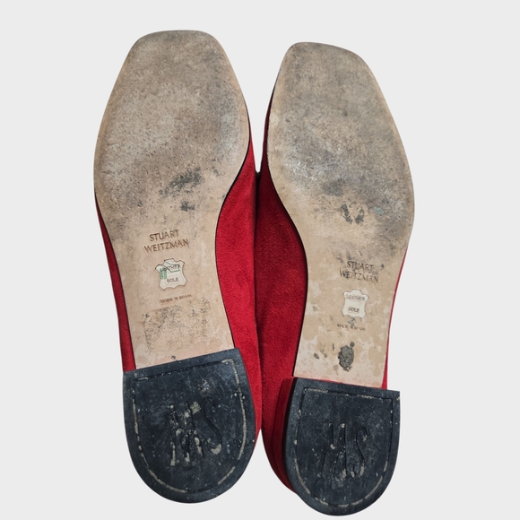 Stuart Weitzman Red/Coral Flats with Gold Accent - Picture 8 of 8